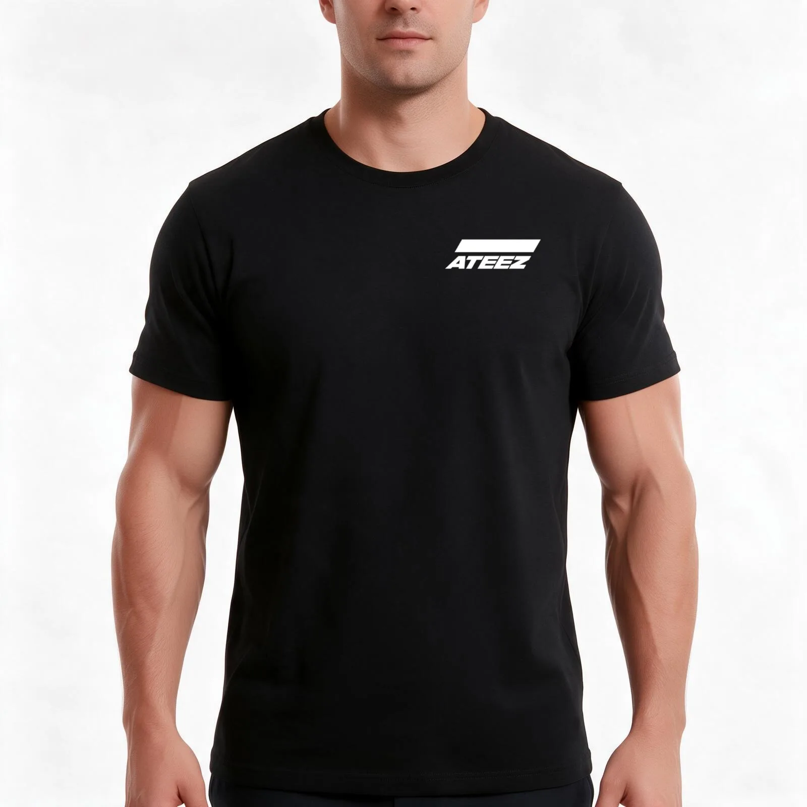 Ateez logo T-Shirt Summer Casual Cotton Tee Oversized Streetwear Tops Vintage Graphic Print Loose Fit Short Sleeve