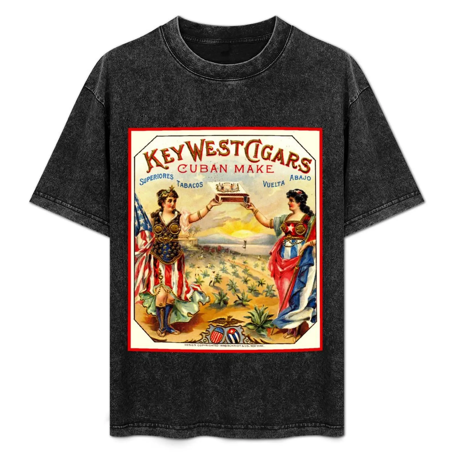 

KEY WEST CIGARS : Vintage 1898 Cuban Advertising Print T-Shirt Creative Graphic Tee Shirt