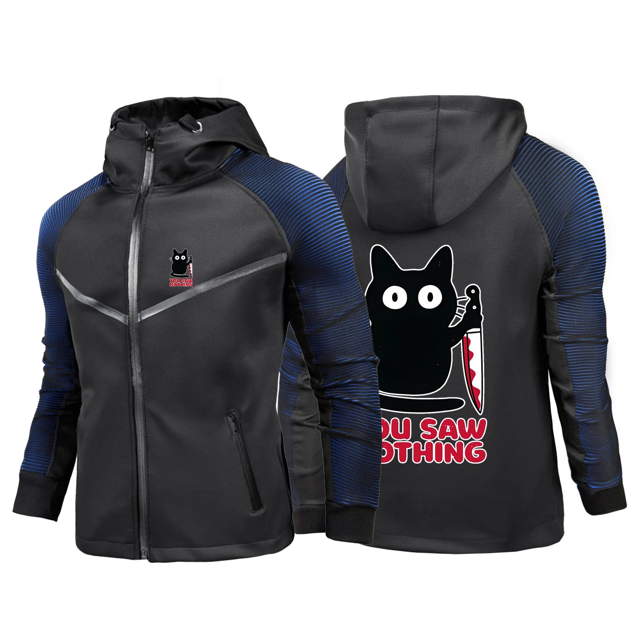 

Весенне-осенний мужской костюм с забавным котом You Say Nothing, гоночный костюм с принтом, дышащая куртка, модные толстовки с капюшоном для отдыха, пальто