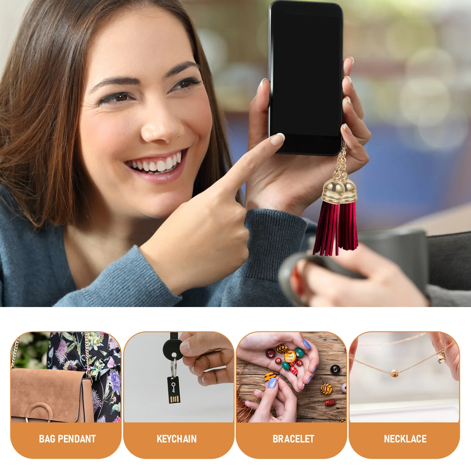 150 قطعة قبعات نهاية الحبل شرابة لصنع المجوهرات دائم سوار ذاتي الصنع قلادة المفاتيح لوازم الحرفية اكسسوارات الديكور اليدوية #4