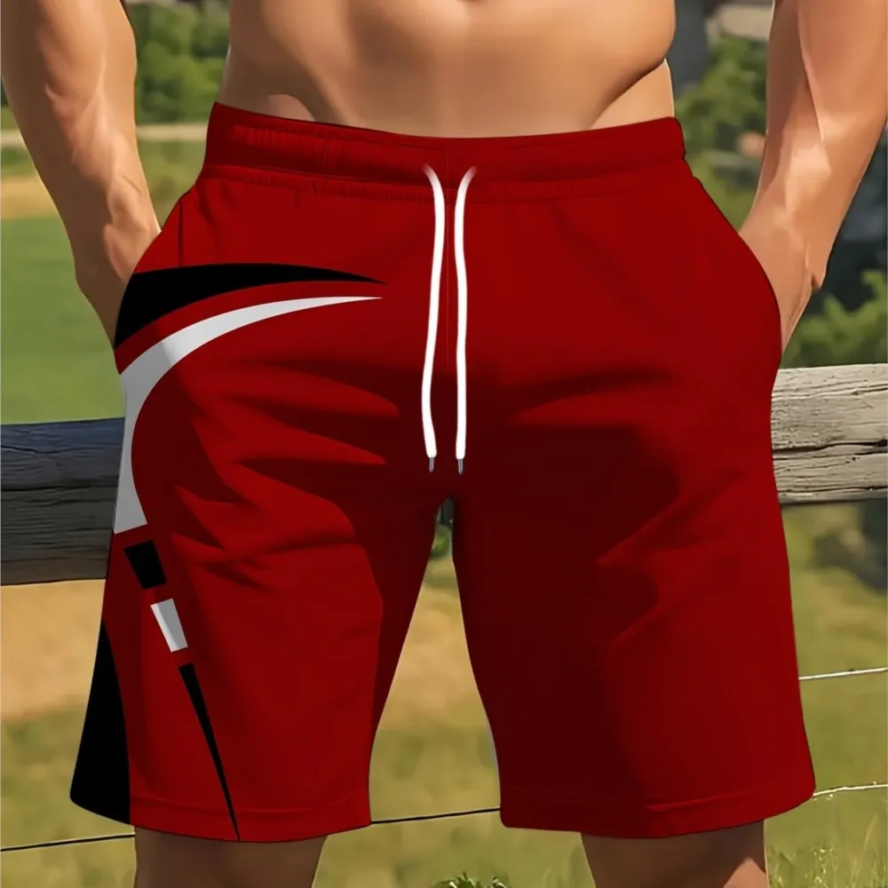 Men'S Summer Shorts, Digital Print Design, Suitable for Outdoor, Fitness, Swimming And Other Wear, Quick-Drying, Digital Print C