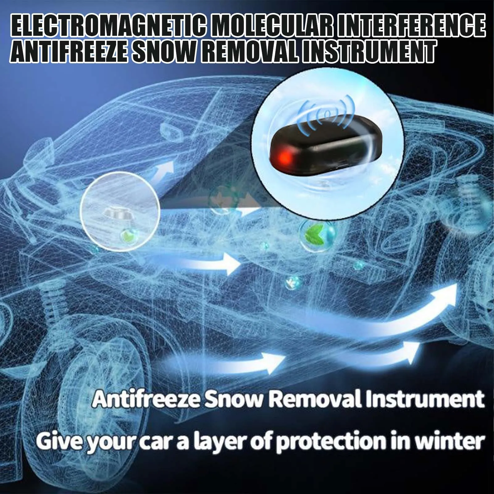 1-4pcs Solar Antifreeze Car Electromagnetic Molecular Windshield Snow Removal Window Glass Microwave Deicing Anti-ice Instrument