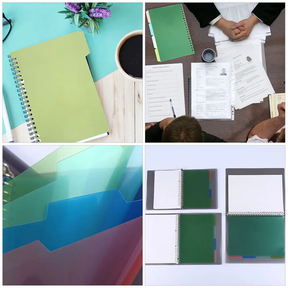 

8Sets Colorful Aesthetic Notebook Index Dividers Detachable Binder Tabs with Clear Classification Labels for Loose Leaf Papers