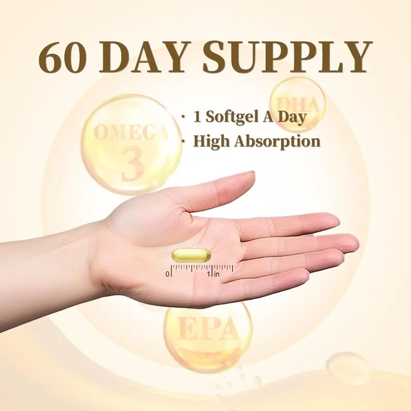 Omega 3 Fish Oil Concentrated Soft Capsules 1000mg, containing 480mg EPA and 320mg DHA, joint and eye health supplements - view 4