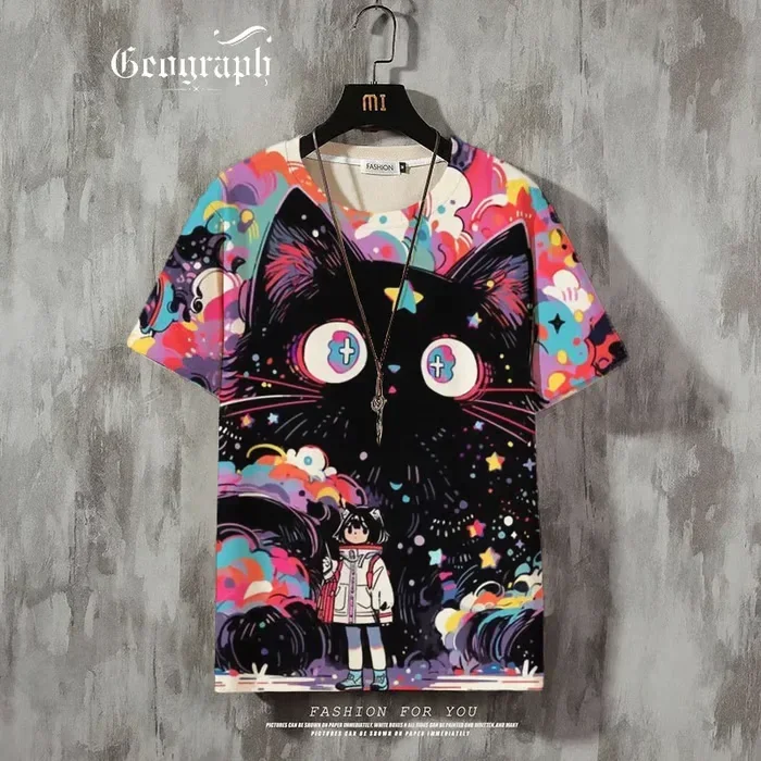 Herren-T-Shirt mit Anime-Mädchen-Motiv, 3D-Druck, sexy und attraktiv, lässiges, lockeres Street-T-Shirt, kurzärmelig, Rundhalsausschnitt. – Detail 15
