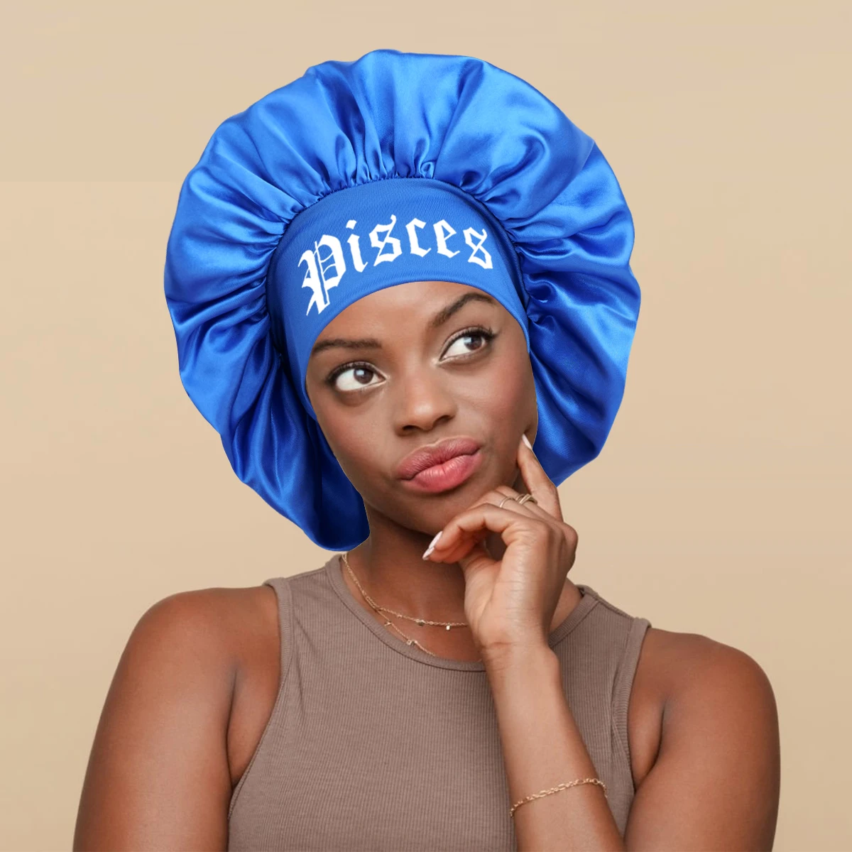 Gorro y diadema de satén con estampado de constelaciones, envoltura suave de banda ancha para uso diario, maquillaje y cuidado de la piel | Protector de cabello ajustable