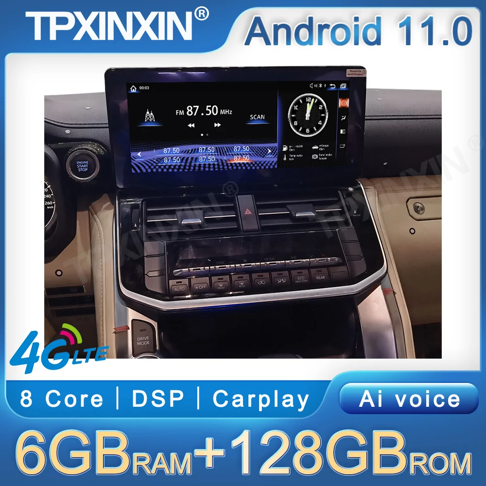 

Мультимедийный видеоплеер на Android 11 для Toyota Land Cruiser LC300 2022 2023 дюйма, головное устройство для автомобиля Carplay DSP