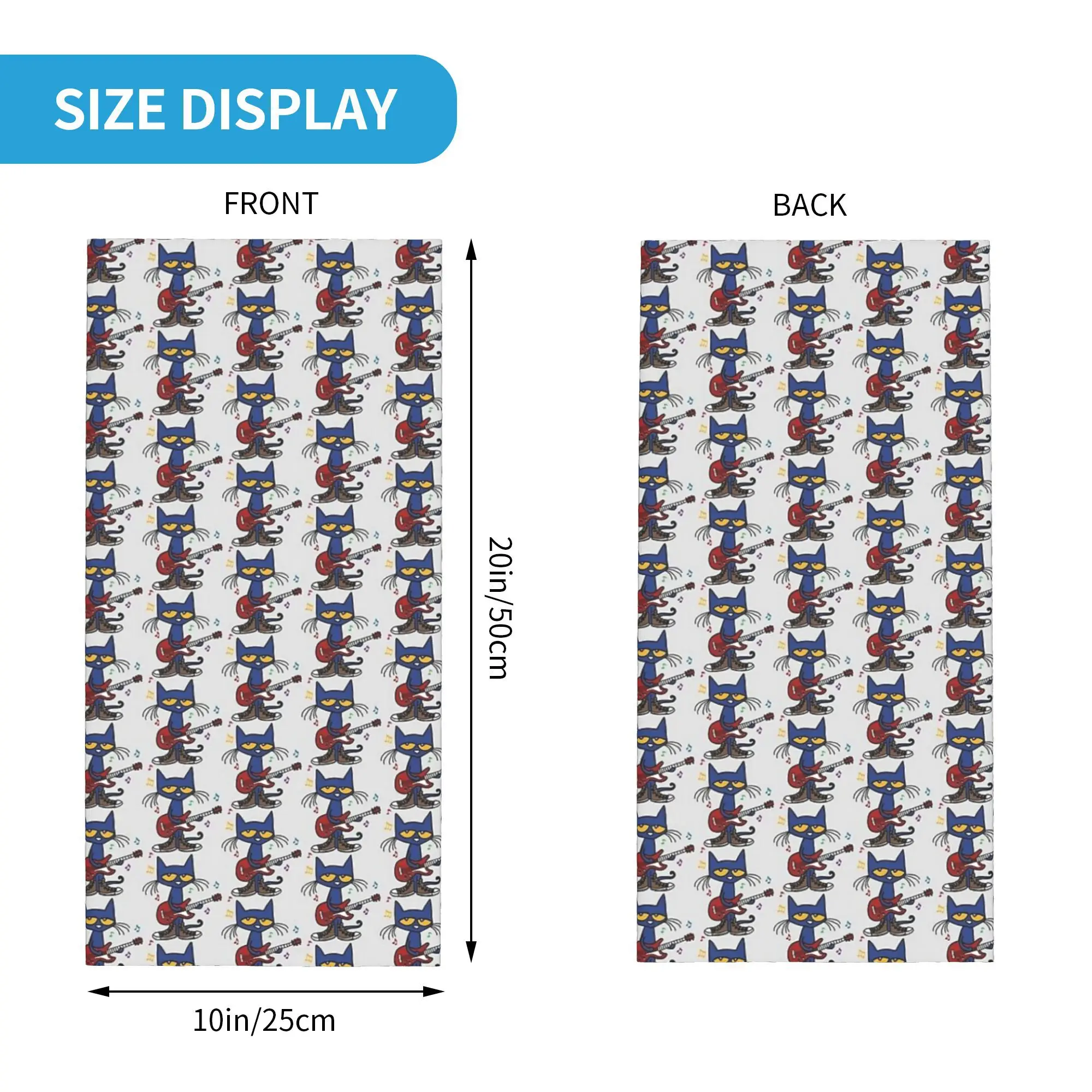 Pete the cat singing Bandana Neck Gaiter Printed Wrap Scarf Warm Cycling Scarf Cycling For Men Women Adult Washable