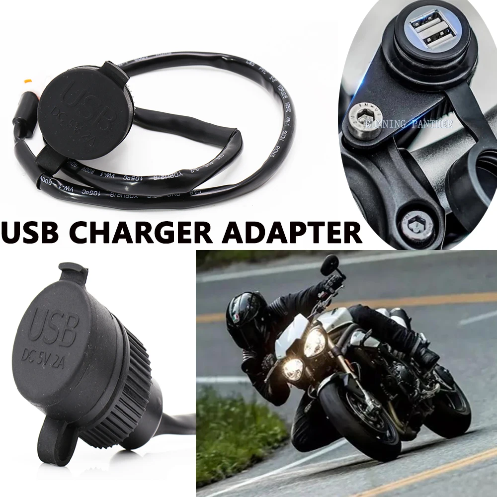 

NEW Motorcycle Accessories Modify 12V Double USB Charger Adapter Mount For Kawasaki VERSYS X-300 X300 Versys X 300