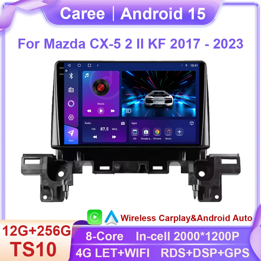 Para Mazda CX-5 2 II KF 2017 2018 2019 2020 2021 2022 2023 Android 15 Radio coche Playe BTr GPS Navi pantalla DSP estéreo 5G WIFI LET