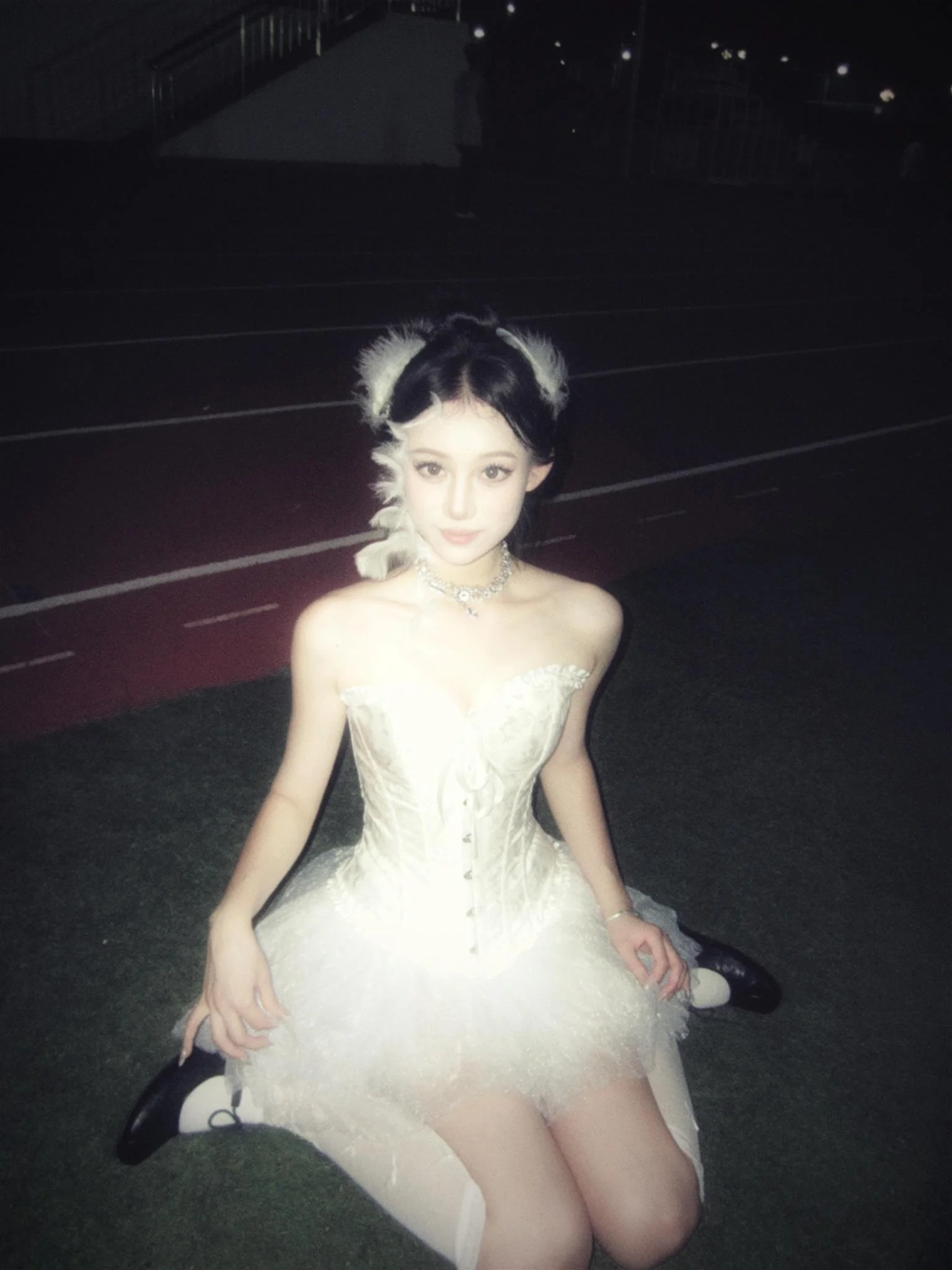 Sexy Devil Angel Cisas Cosplay Outfit Crop Top Gonna stretta in vita Set Costume da performance sul palco da donna Full Size