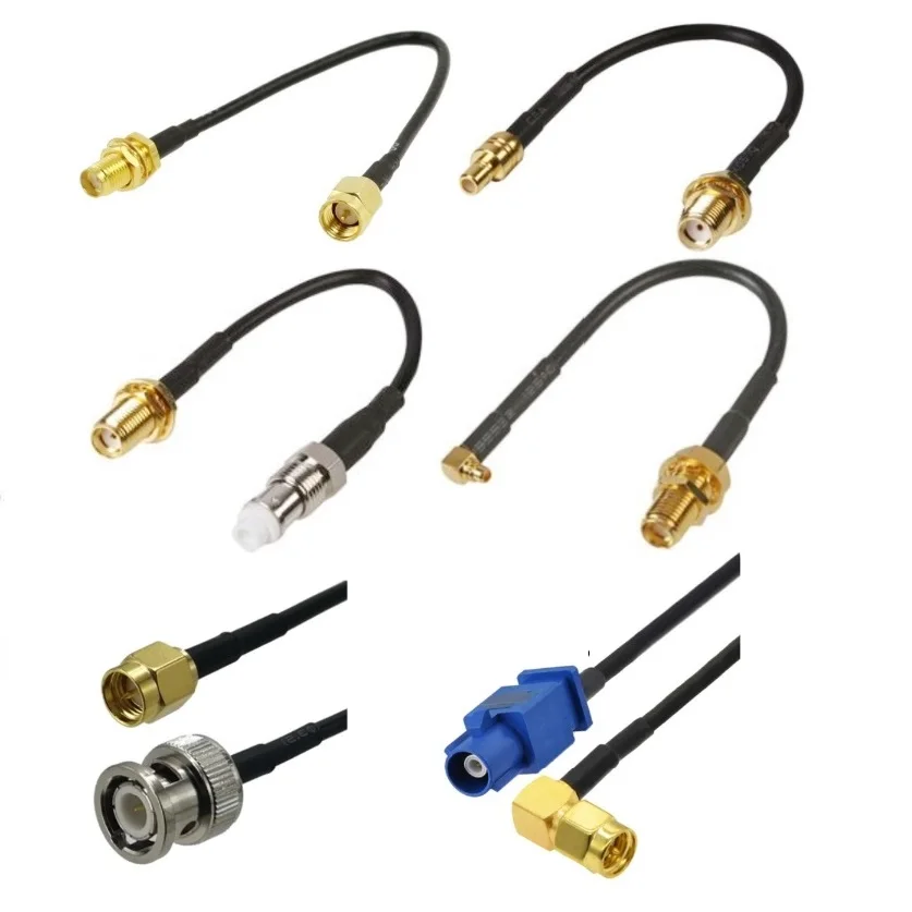 RG174 Cable SMA SMB MMCX MCX TS9 CRC9 FME FAKRA BNC TNC Male Female Connector RG174 Jumper Cable Adapter Extension Cord