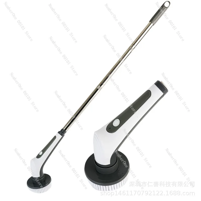 10-in-1 Cordless Electric Cleaning Brush, Long Handle IPX8 Waterproof for Kitchen and Bathroom Use