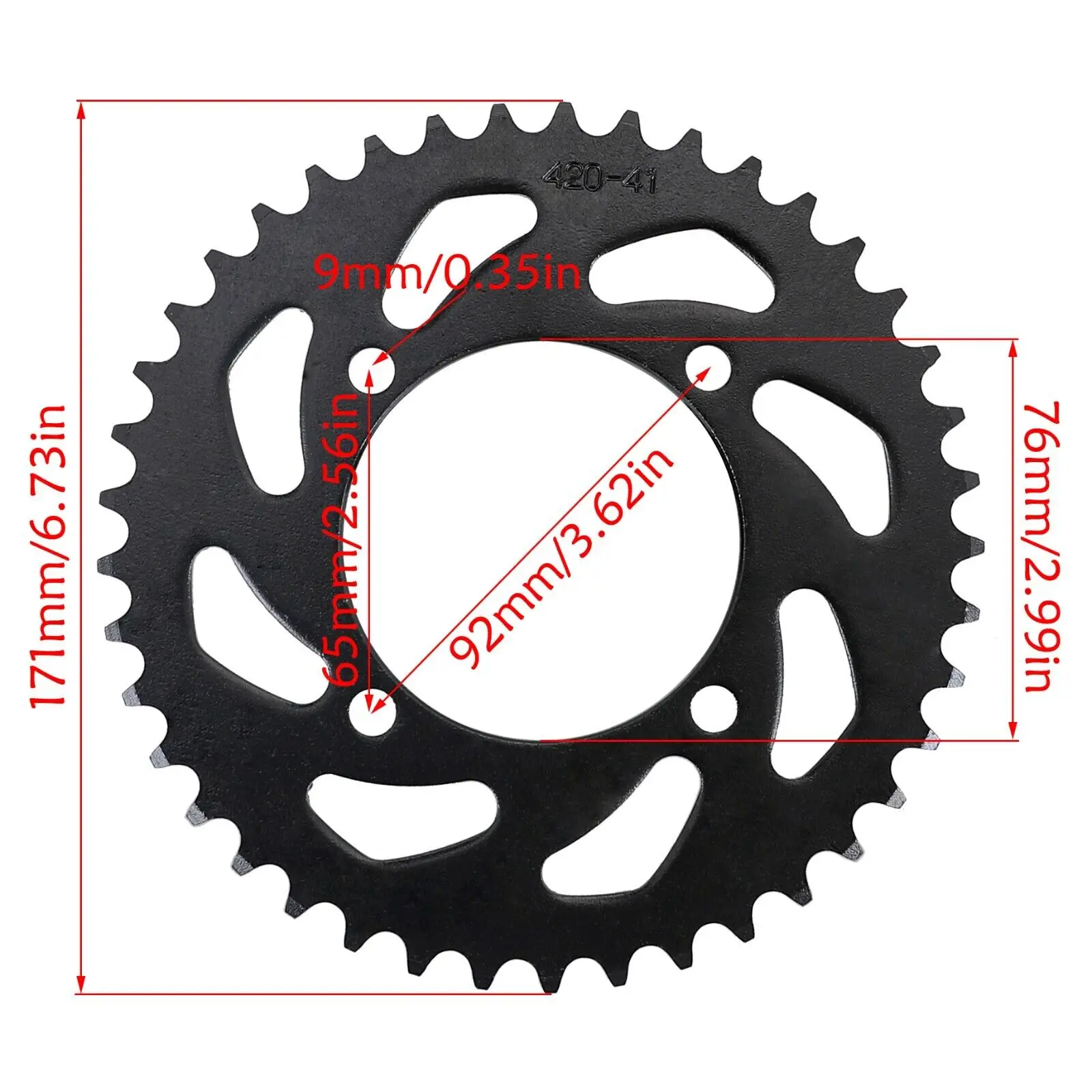 420 Chain 20mm 15T Motorcycle Front 41T Rear Sprocket For Pit Dirt Bike Apollo 110cc 125cc