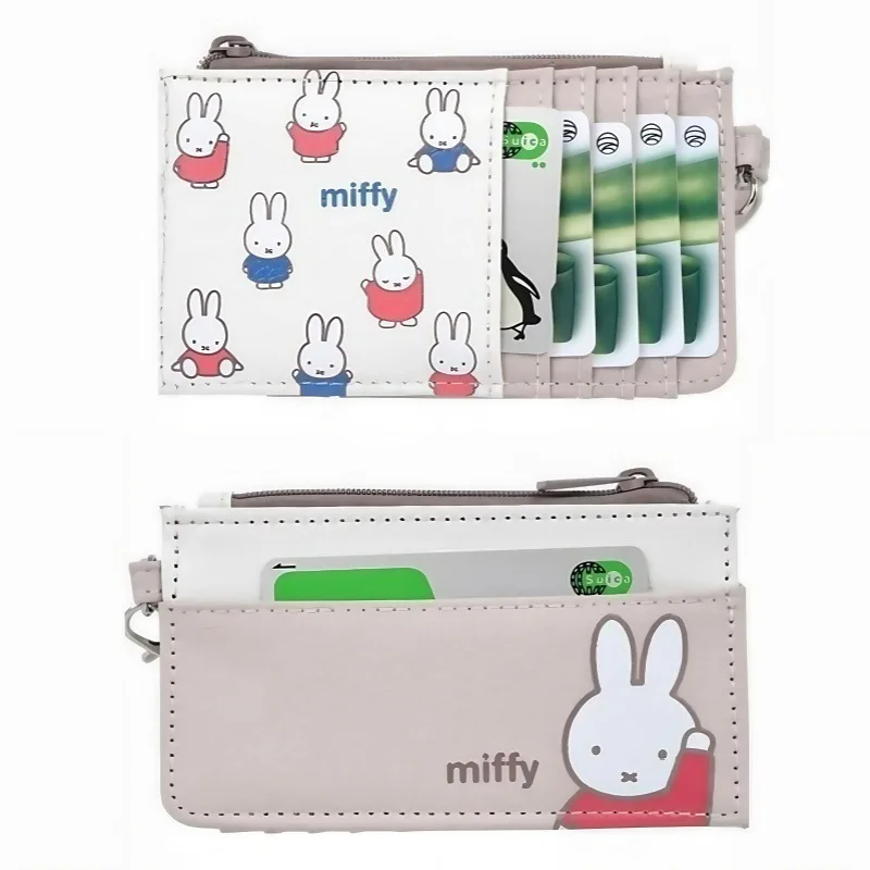 

Kawaii Miffy PU Printed Card Bag Multi Slot ID Bag Small Item Storage Bag Cartoon Coin Purse Gift for Girl