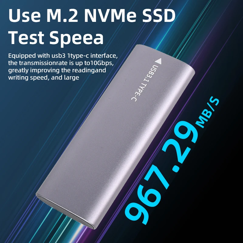 M2 NVMe SSD Case 10Gbps HDD Box M.2 NVME NGFF To USB 3.1 External SSD Enclosure Type-A to Type-C Cable for 2230/2242/2260/2280