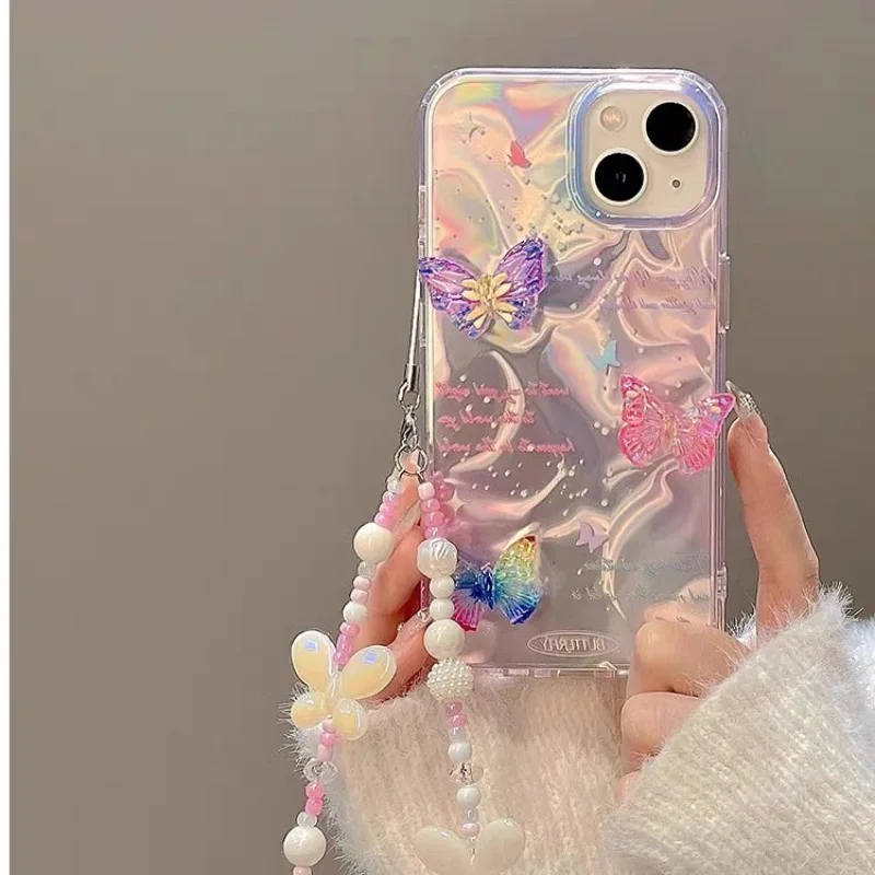 Fantasy Butterfly Bracelet Water Ripple Soft Case Compatible For VIVO Y28 Y03 Y21 Y17s Y20 Y21s Y12i Y15s Y18 Y36 Y27 Y100 Y16