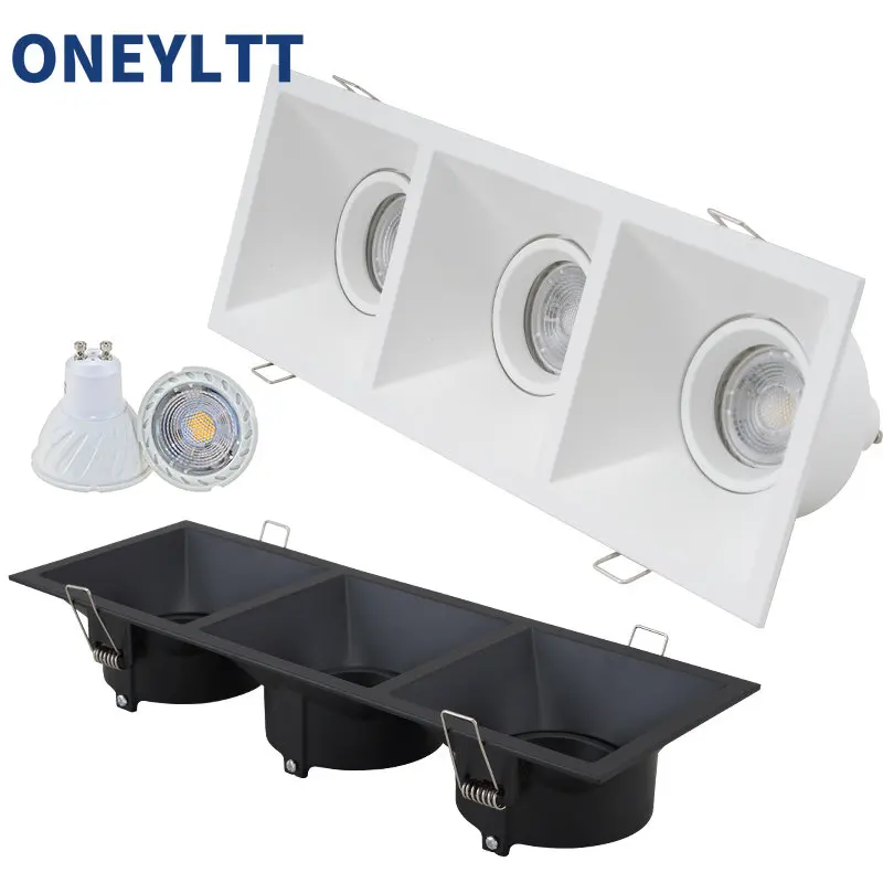 

MR16 GU10 Bulb Clamp Mounting Downlight Bracket Square Embedded LED Spotlight for Home Lighting Downlight Adjustable Frame