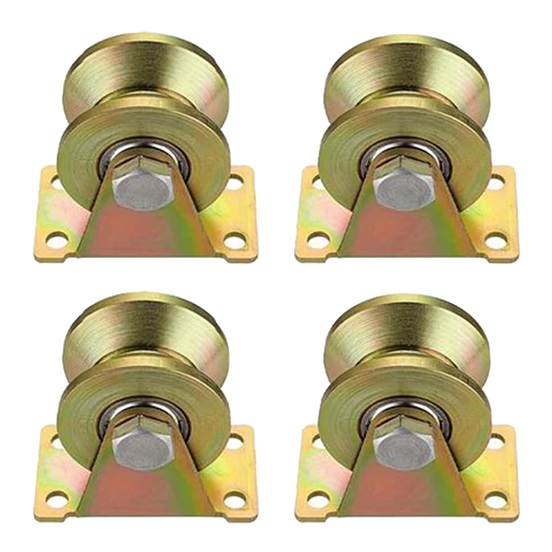 4Pcs Colorful V-Form Wheels with Bearings, Track Roller for Sliding Doors, Home Hardware Rigid Caster