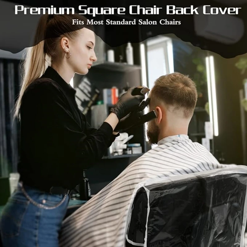 1/3/5pcs Chair Back Cover Plastic Transparent Salon Chair Back Cover Suitable for Most Standard Chairs to Prevent Stains