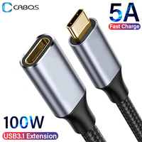 USB 3.1 Extension Cable Type C USB C to Type-C Male to Female 10Gbps PD 100W Fast Charging Cable for Switch MacBook Pro Xiaomi