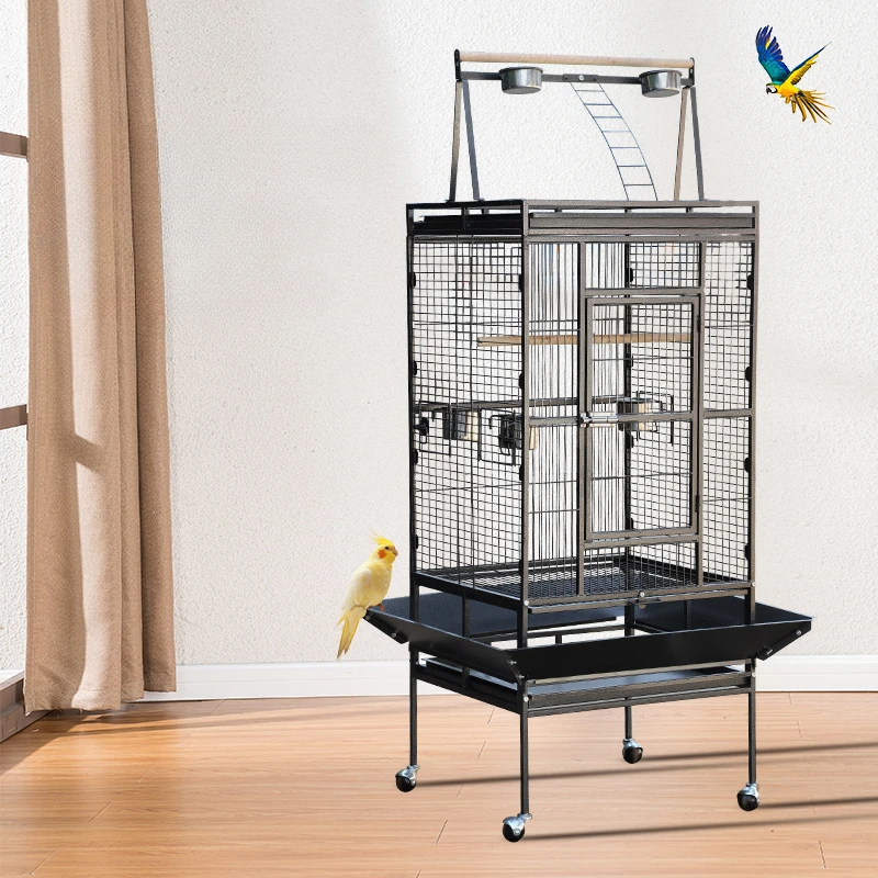 

Large Parrot Birdcage Accessories Black Palomas Passaros Bird House Feeder Periquitos Gaiola Para Passaros Pet Supplies CY50BC