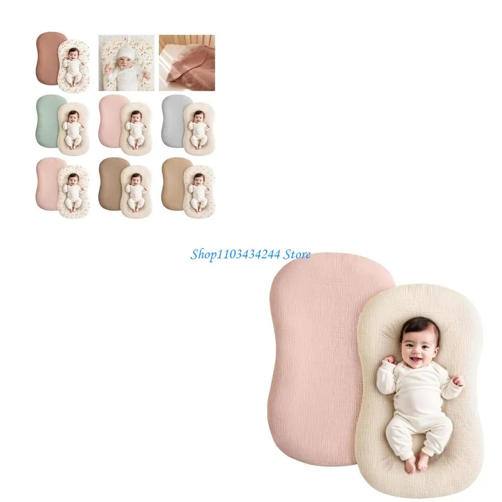 

Cotton Infants Bed Cover Washable Fitted Sheet Portable Baby Crib 2pcs Set