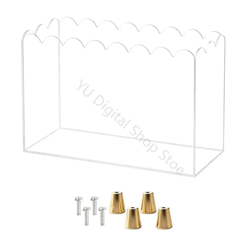 96BA Trendiges transparentes Organizer-Kastengehäuse mit Metallbeinen, für die Präsentation von Sammlungen – Detail 9