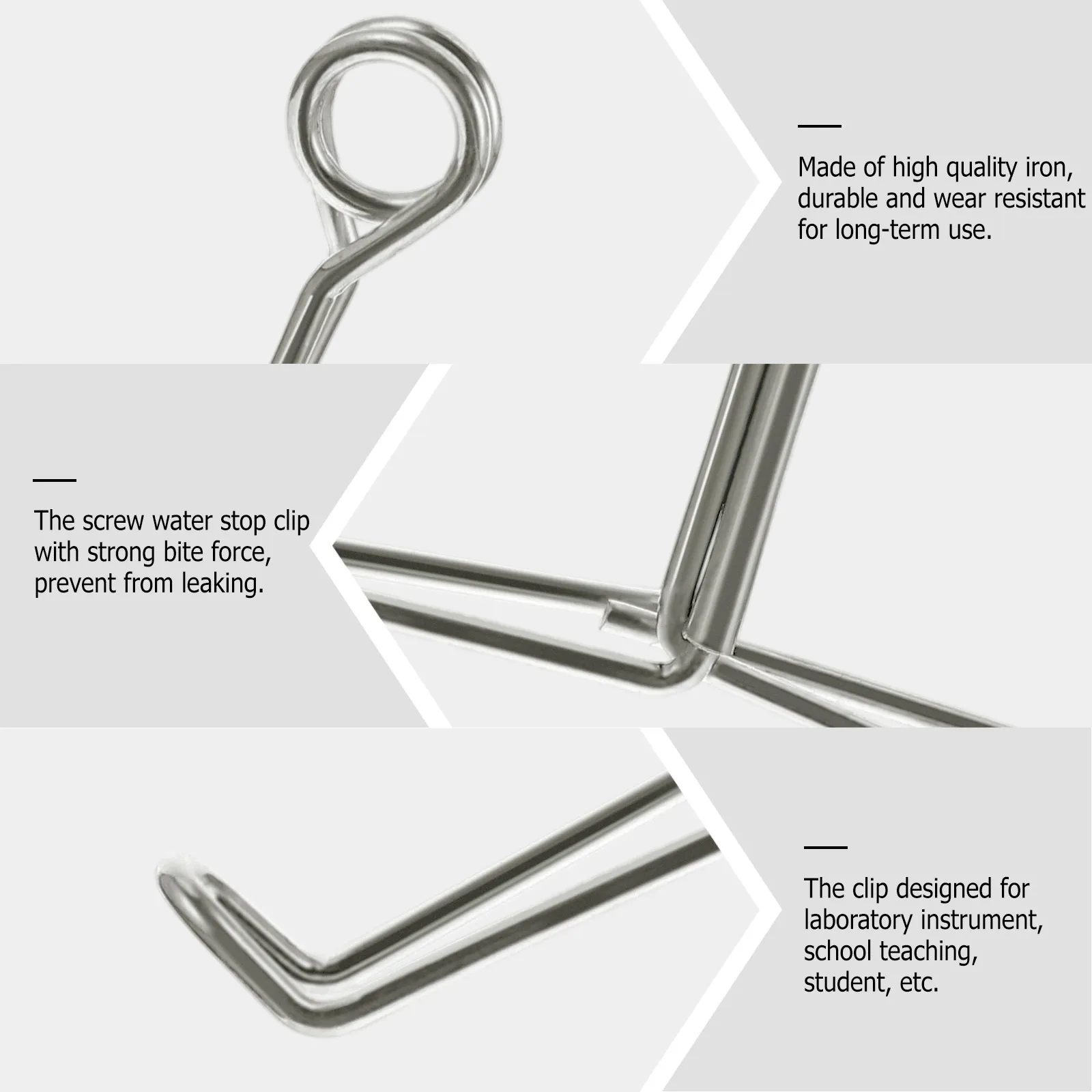

10Pcs Iron Spring Water Stopper Clip Strong Bite Laboratory Tubing Clamp for Rubber Hose Sealing Leak Control Sealing Clip