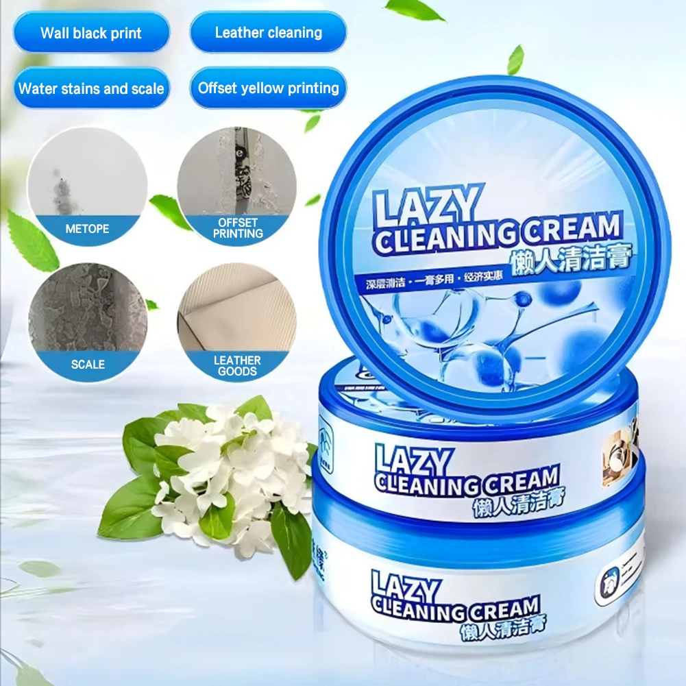 Multifunctional Effective Cleaning Cream with Sponge Instants Degreasing Stain Removal Cream for Kitchen Bathroom Cleaning