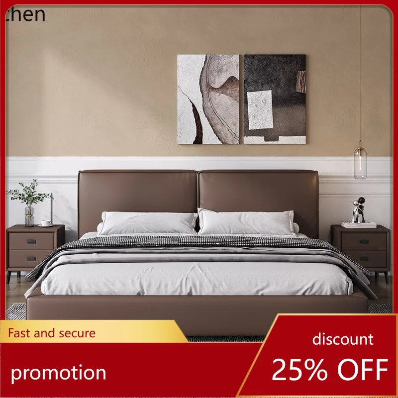 

ZML double Master Bedroom Big Bed Small Apartment Soft Bed High-end Wedding Bed