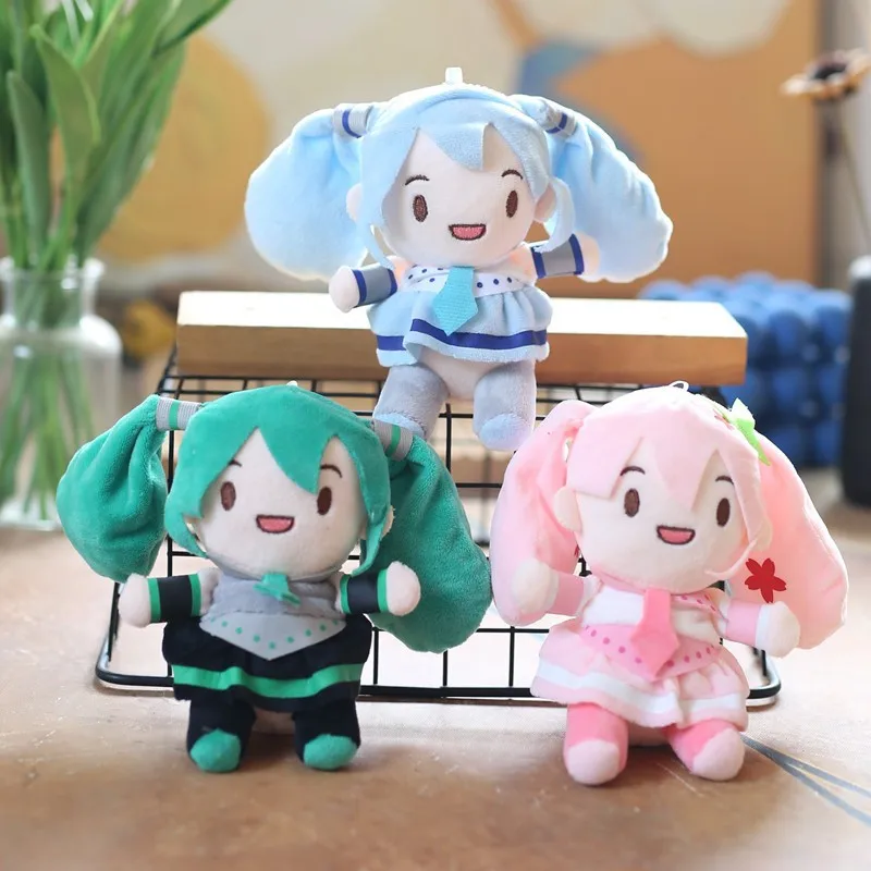 New model Hatsune Miku pendant plush  keychain  toy figurine cartoon doll bag hanger keychain stuffed doll