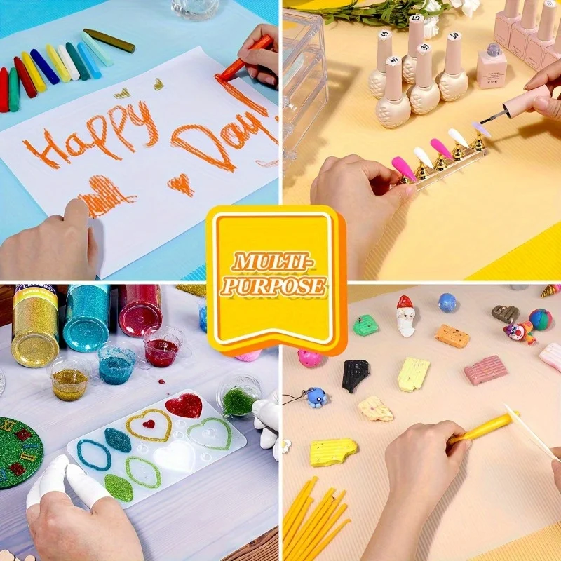 1pc Clear Silicone Mat - Versatile Crafting Pad for Resin Molds, Clay, Paint, Epoxy, Nail Art & Glitter Tumbler Making
