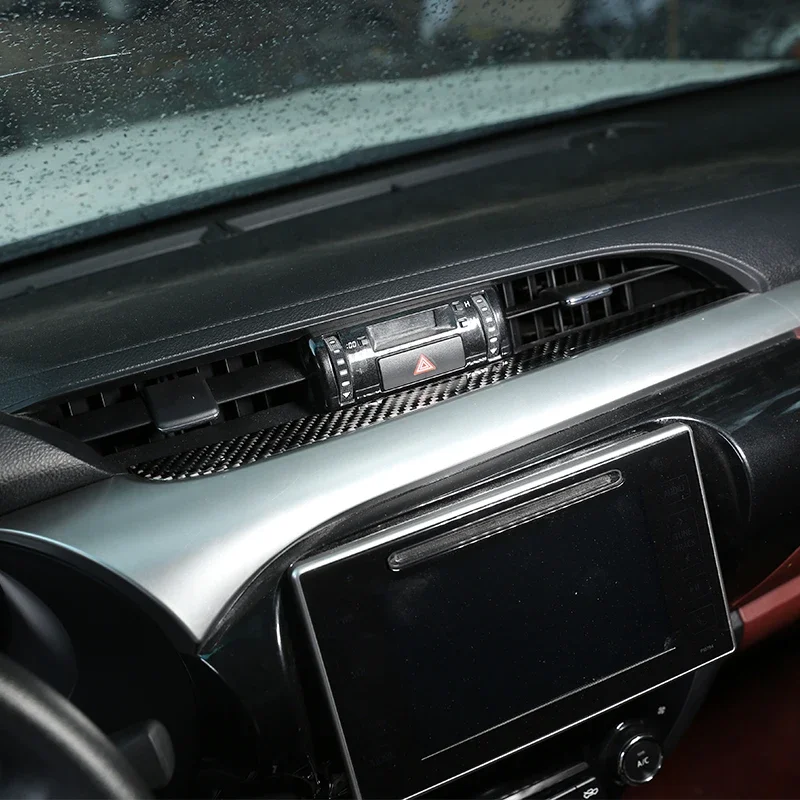 

Для Toyota Hilux 15-2022, настоящее углеродное волокно, автомобильная приборная панель, воздуховыпускное отверстие, декоративная наклейка, внутренняя наклейка, автоаксессуары, левый руль