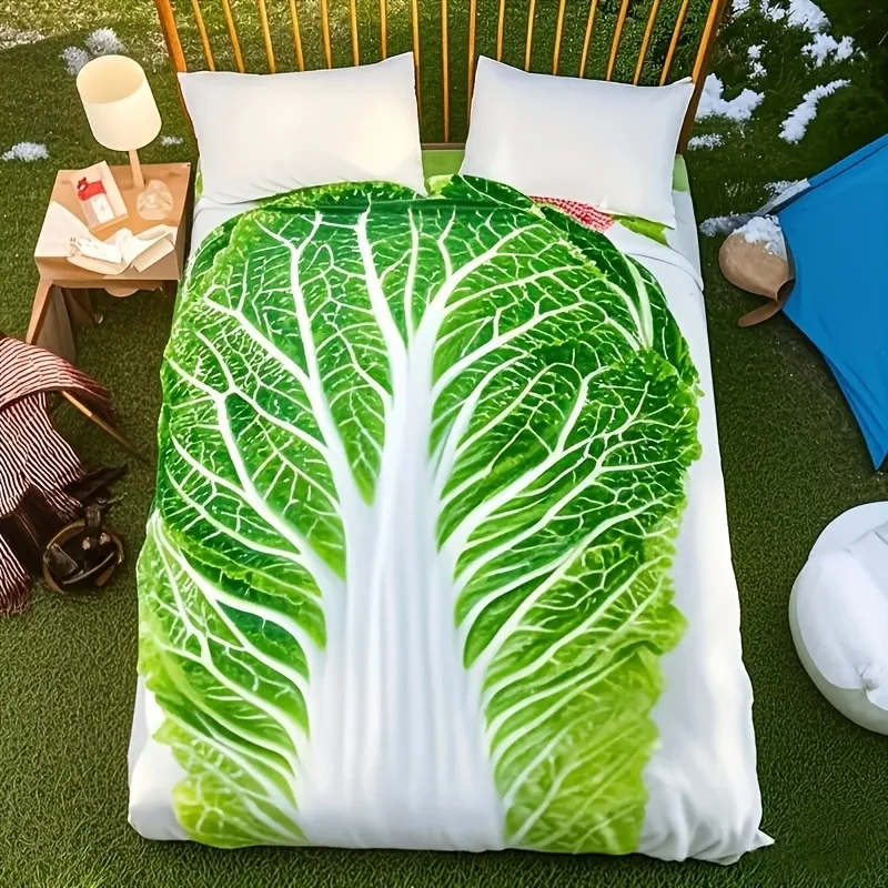 Creative Simulation Cabbage Flannel Blanket Cozy Lightweight Novelty Throw Blanket For Bed Couch Holiday Gift For Family Friends