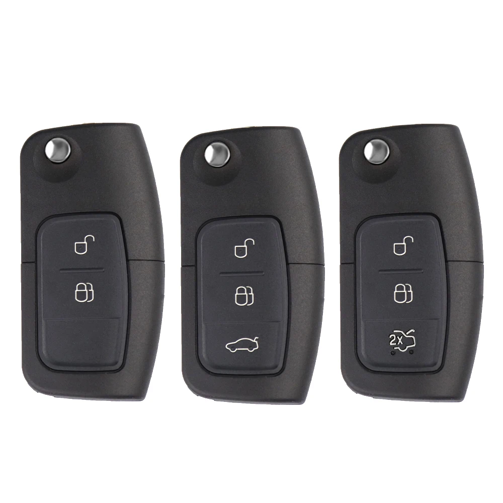 2/3 Tasten Remote Auto Schlüssel Shell für Ford Mondeo Fokus 2 3 Fiesta C Max s Max Galaxy Fusion ka Chave verbinden kein Logo ungeschnittene Klinge