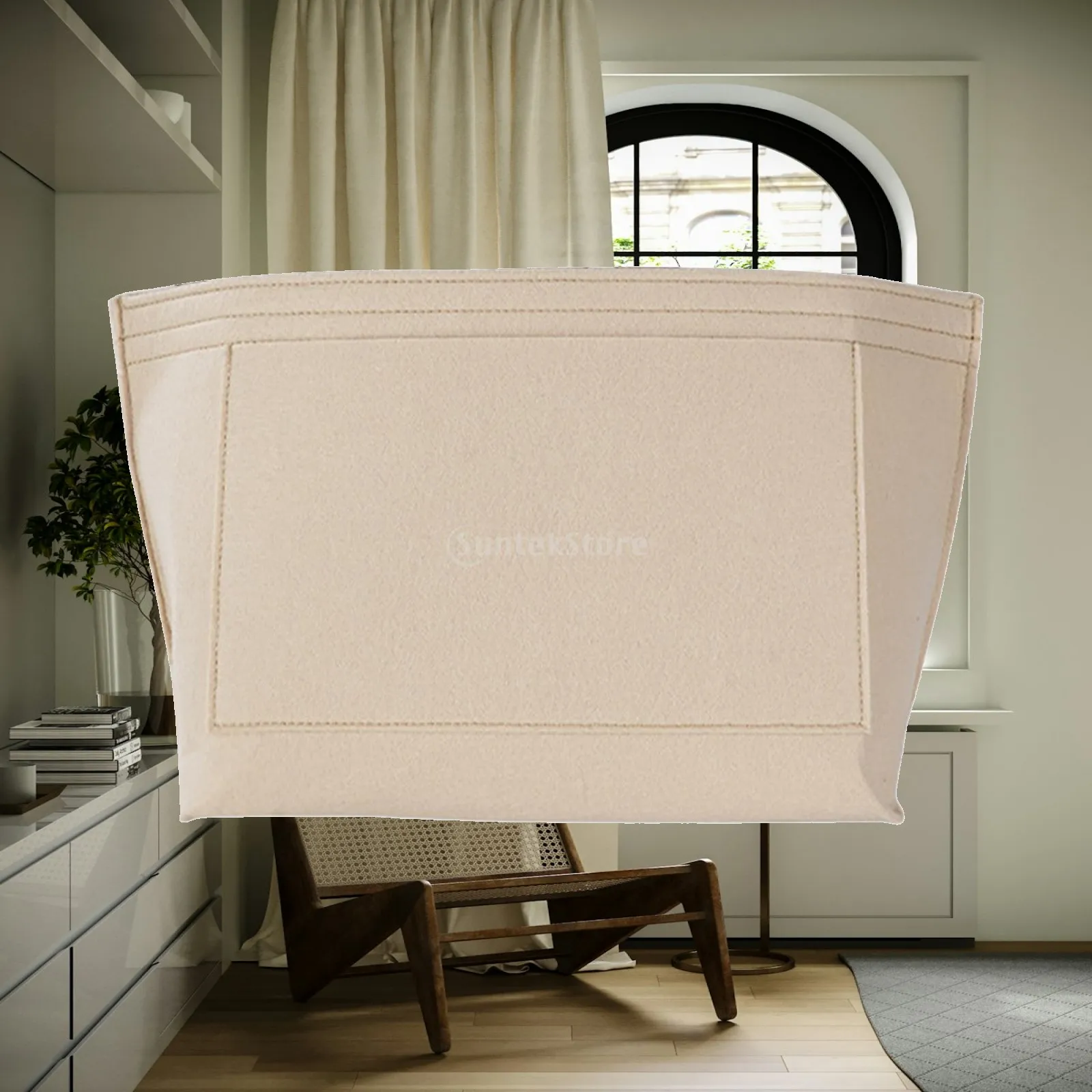 Bag Organizer Insert for Handbags Tote Purse Inner Bag Felt Divider with Zipper Pocket for Casual Daily Use