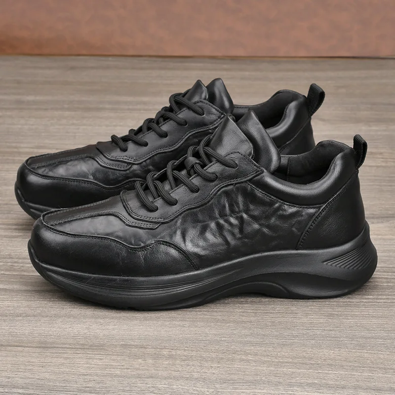 نمط جديد أحذية من الجلد الطبيعي الرجال عادية المسنين أبي أحذية رياضية في الهواء الطلق رياضي المشي رياضة الجري مريحة خفيفة الوزن #2