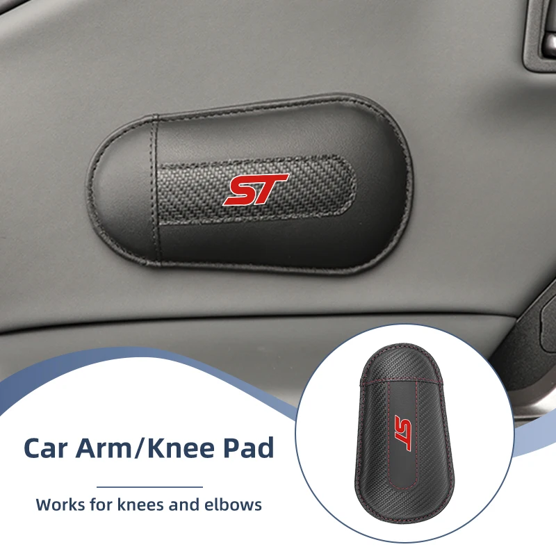 1Pc Car Car Knee Cushion Door Soft Armrest Elbow Pads Accessories For Ford Mustang Edge Mondeo ST Fusion Explorer Focus