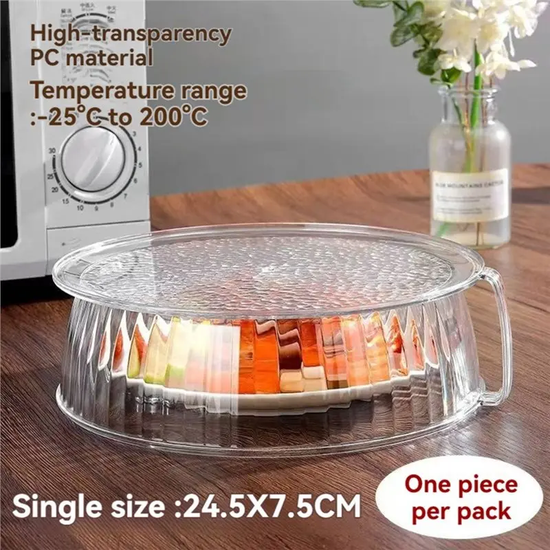 TCF-For Cooking Heating Microwave Oven Splash Guard Cover, Stackable, 360° Splash Proof, Heat Resistant To 200° C