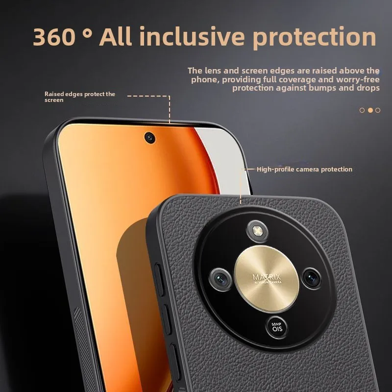 حافظة لهاتف Honor X9D جديدة للأعمال من الجلد العادي غطاء مغناطيسي مضاد للسقوط غطاء مضاد للسقوط لهاتف Honor X70 ممتص للصدمات Funda