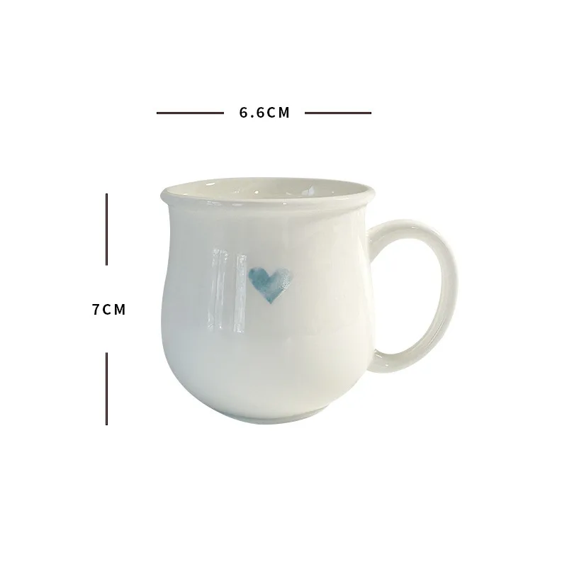 Ceramic Love Coffee Cup Couple Water Cup Small Fresh Small Capacity Mug Bone China Cup