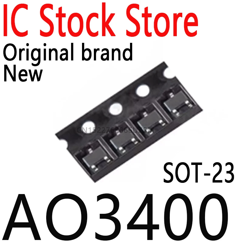 100PCS New and Original /AO3400A /3400 A09T SOT-23 SMD Field Effect Transistor N-Channel MOS-FET AO3400