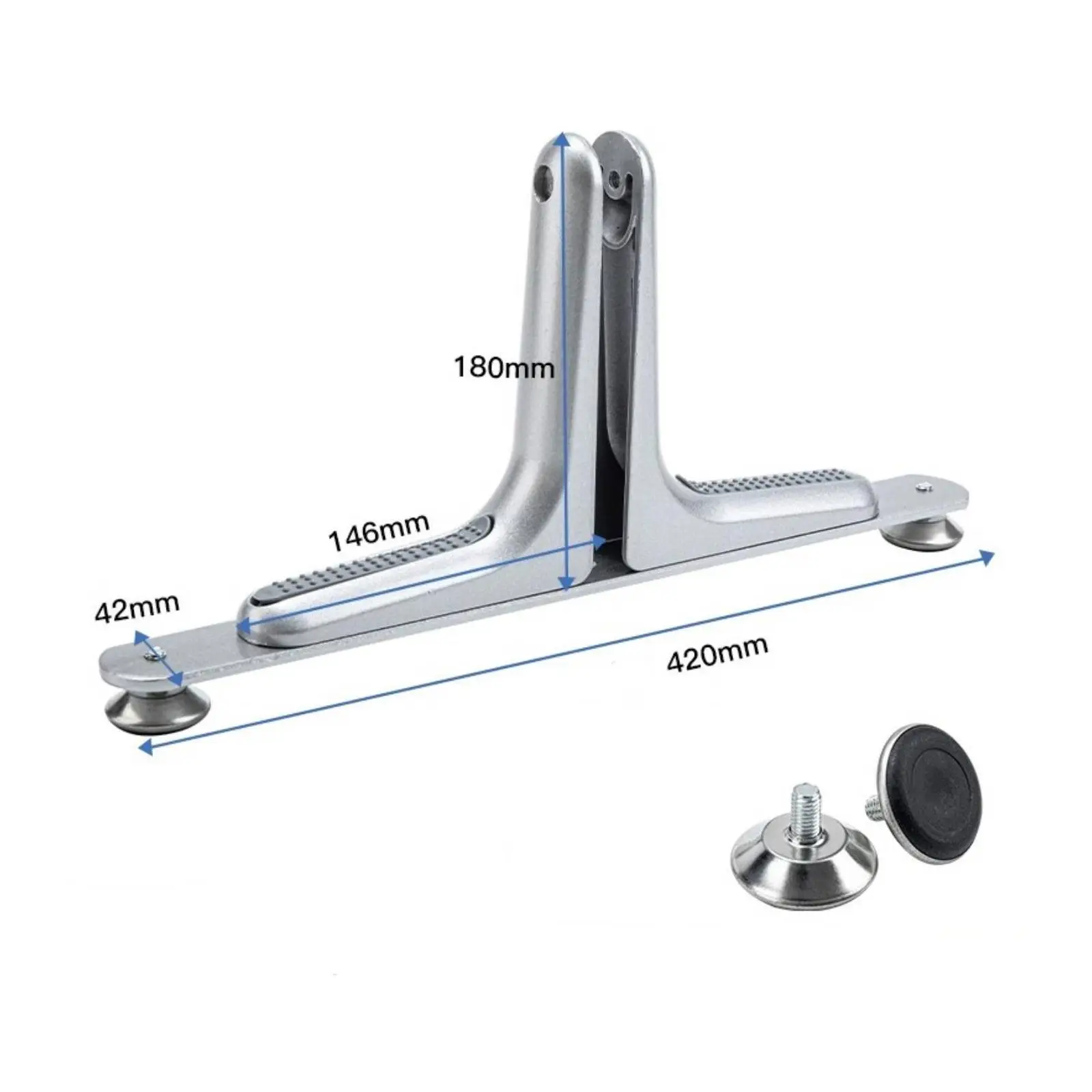 Low Profile Desk Divider Support Bracket Aluminum Alloy Silver Finish with Rubber Grip for Workspace Screen Panel