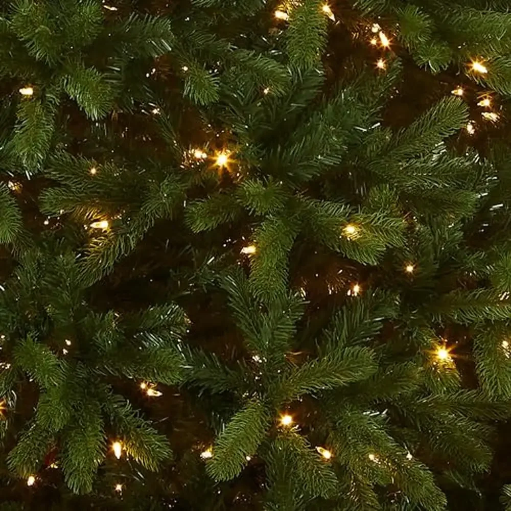 10ft 'Feel Real' Downswept Douglas Fir Christmas Tree Green Dual Color LED Lights 900 Bulbs Hinged Branches Metal Base Festive