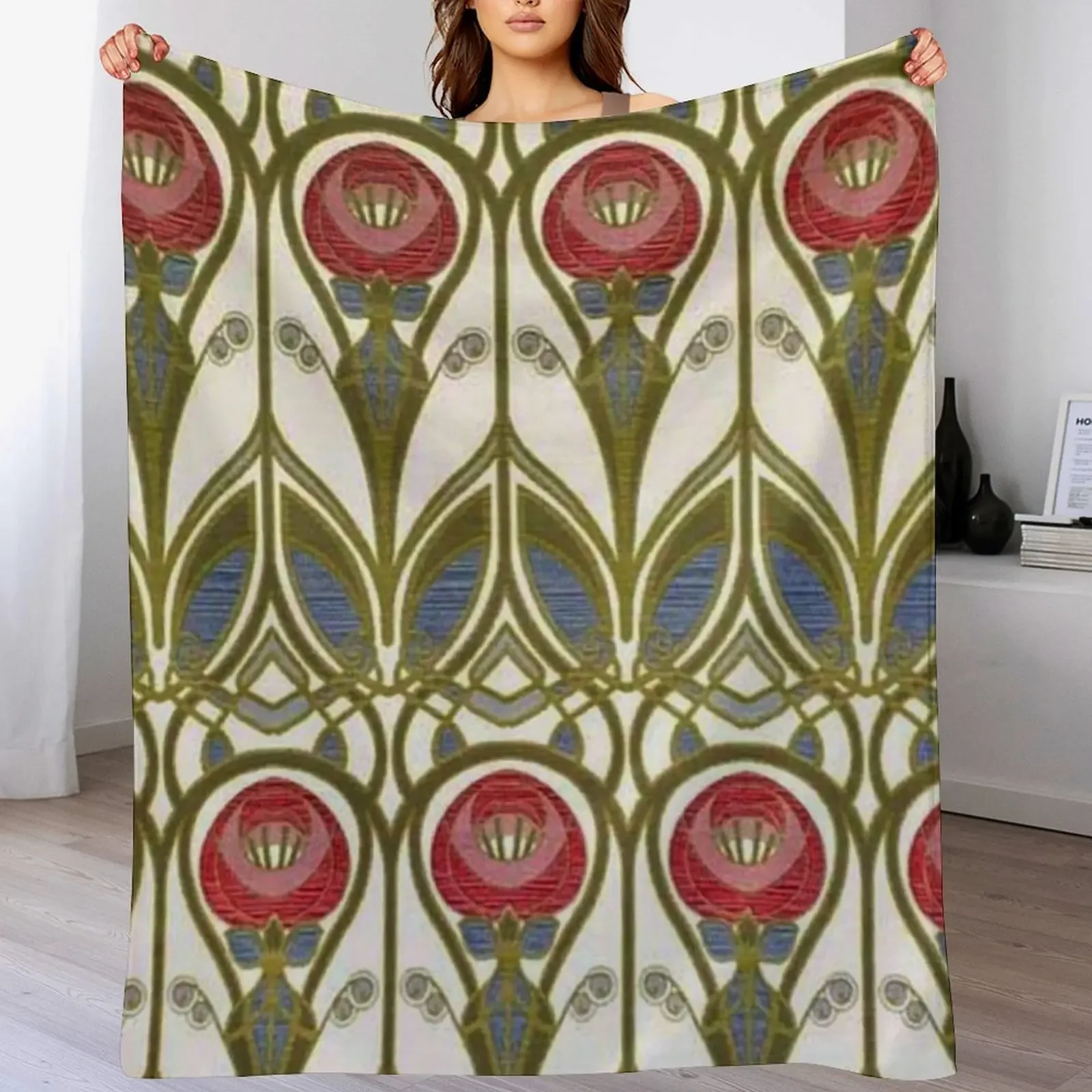 

Charles Rennie Mackintosh design Throw Blanket Heavy Hair Vintage anime Blankets