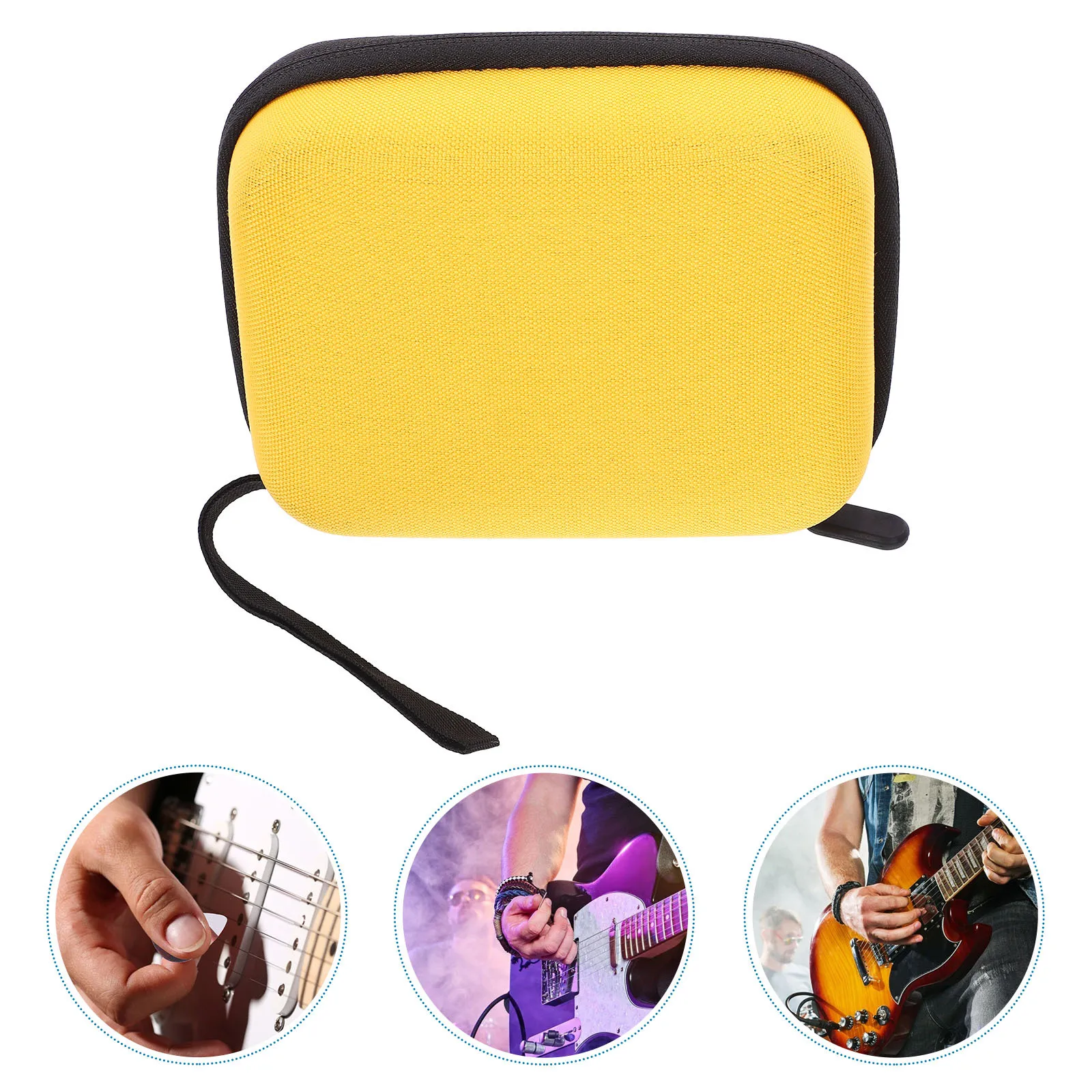 

Guitar Pick Holder Eva Waterproof Picks Storage Pouch with Multiple Compartments Portable Compact Design for Acoustic Electric