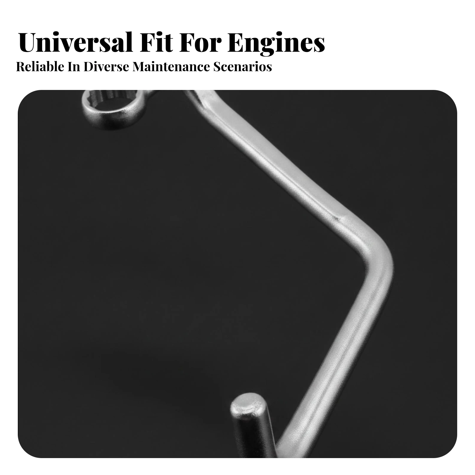 9/16 Inch Offset Wrench with Long Bent Shaft for Tight Engine Bay Access Tool