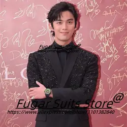 Luxuly High-end Black Wedding Suits For Men Slim Fit Shawl Lapel Groom  Tuxedos 2 Pieces Sets Elegant Male Blazers Costume Homme