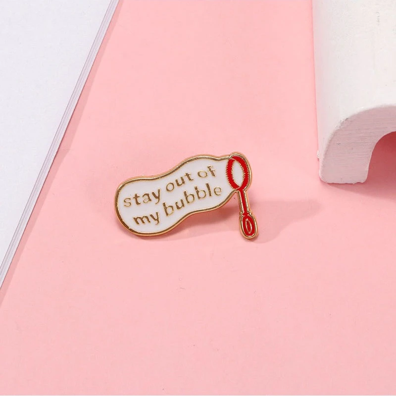 Cartoon Bubble Creative Letter Brooch Casual Fashion Commute Alloy Drip Oil Badge Pins DIY for Clothes Bags Hat Scarf T-shirt